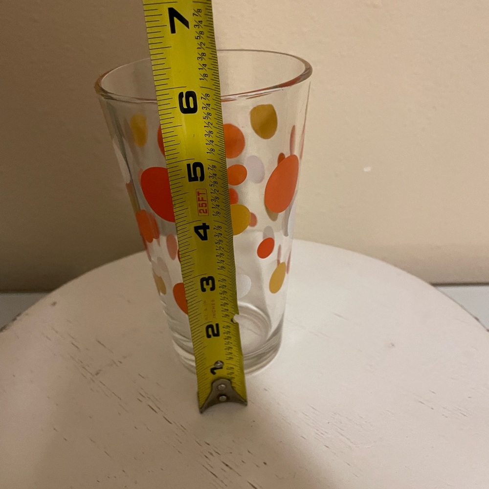 Libbey Polka Dot Glass Tumbler-orange,yellow,white - Picture 4 of 5